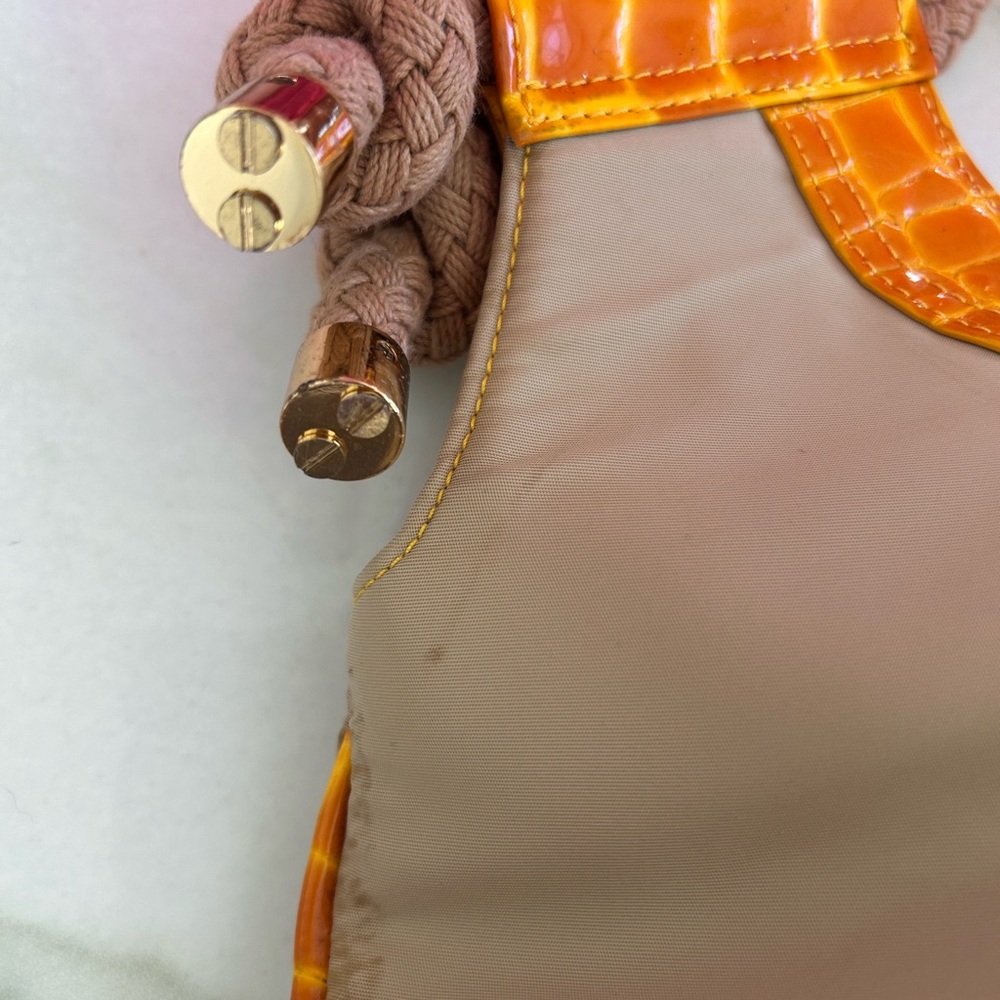 Tory Burch Limited Edition Orange- Tan Croc Embossed Crossbody Bag - Picture 5 of 11